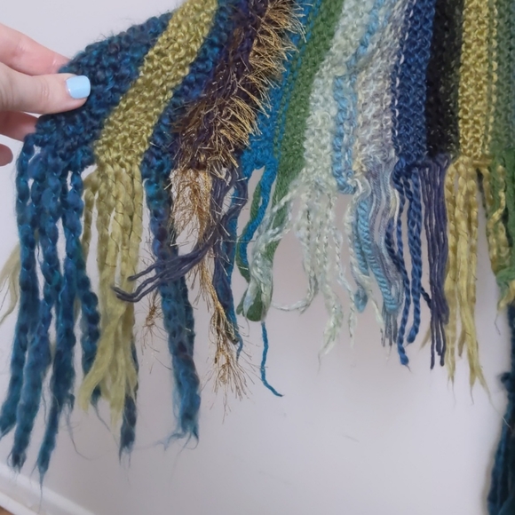 BOHO MULTI COLOURED PONCHO O/S - Picture 4 of 4